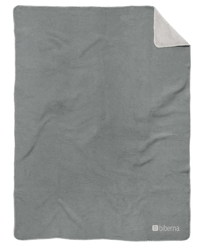 Doubleface Wohndecke 150 x 200 cm aus Polyester | Wendedecke mit Häkel-Einfassung | Waschbar bei 60 °C für Sofa und Bett