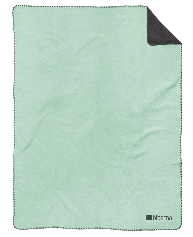 Doubleface Wohndecke 150 x 200 cm aus Polyester | Wendedecke mit Häkel-Einfassung | Waschbar bei 60 °C für Sofa und Bett