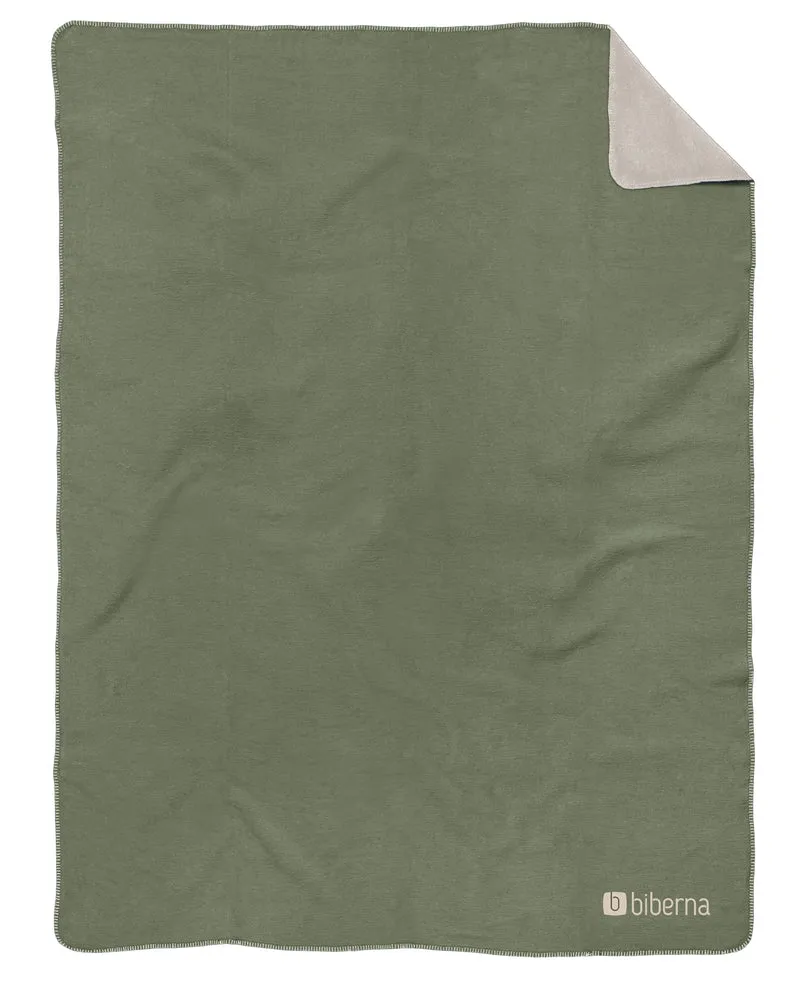 Doubleface Wohndecke 150 x 200 cm aus Polyester | Wendedecke mit Häkel-Einfassung | Waschbar bei 60 °C für Sofa und Bett