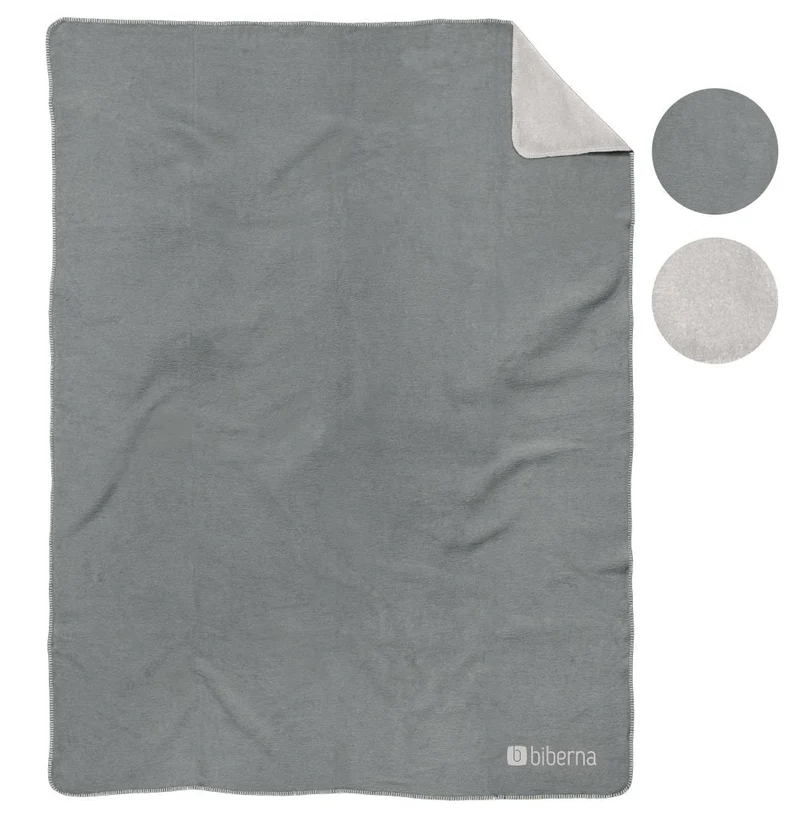 Doubleface Wohndecke 150 x 200 cm aus Polyester | Wendedecke mit Häkel-Einfassung | Waschbar bei 60 °C für Sofa und Bett