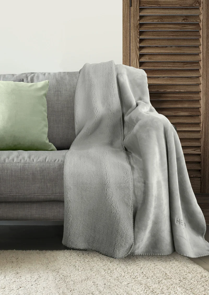 Teddyfleece Wohndecke aus weichem Fleece | Zweiseitig mit flauschiger Teddyseite und glatter Sherpa-Optik | Waschbar bei 60 °C