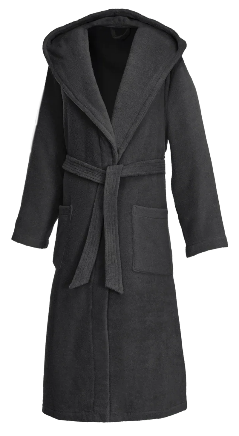 Kapuzen Bademantel Unisex "Dreamflor", Antrazith XL