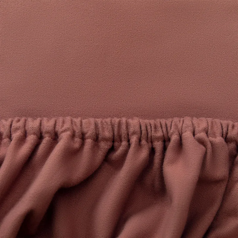 Flanell-Spannbettlaken Cambra [Maron]