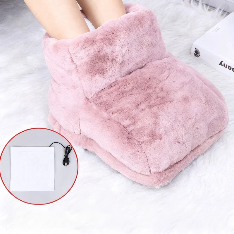 USB Fußwärmer mit Massagefunktion | Beheiztes Fußkissen mit Vibrationsmassage und weichem Fleece für Büro, Sofa und Bett