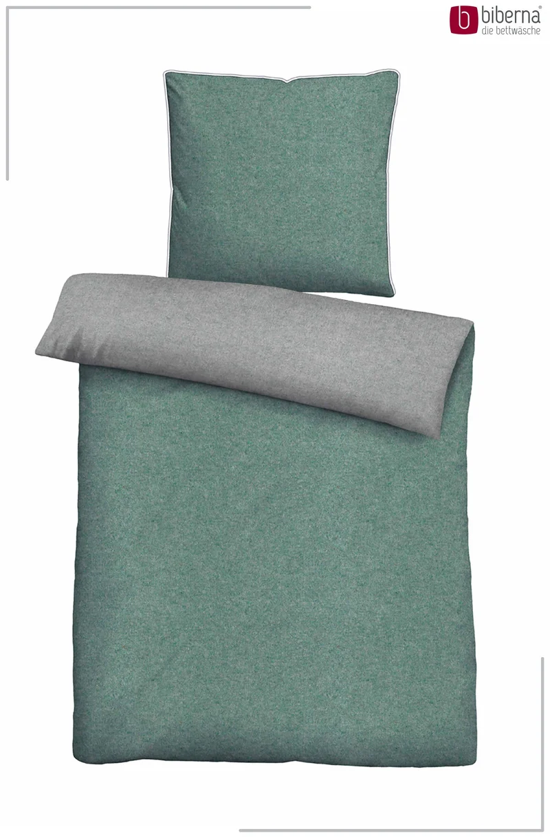 Melange Flanell Bettwäsche aus 100 % Baumwolle | Beidseitig angeraut, OEKO-TEX zertifiziert, mit Reißverschluss und 60 °C waschbar