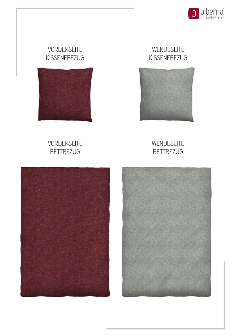 Melange Flanell Bettwäsche aus 100 % Baumwolle | Beidseitig angeraut, OEKO-TEX zertifiziert, mit Reißverschluss und 60 °C waschbar