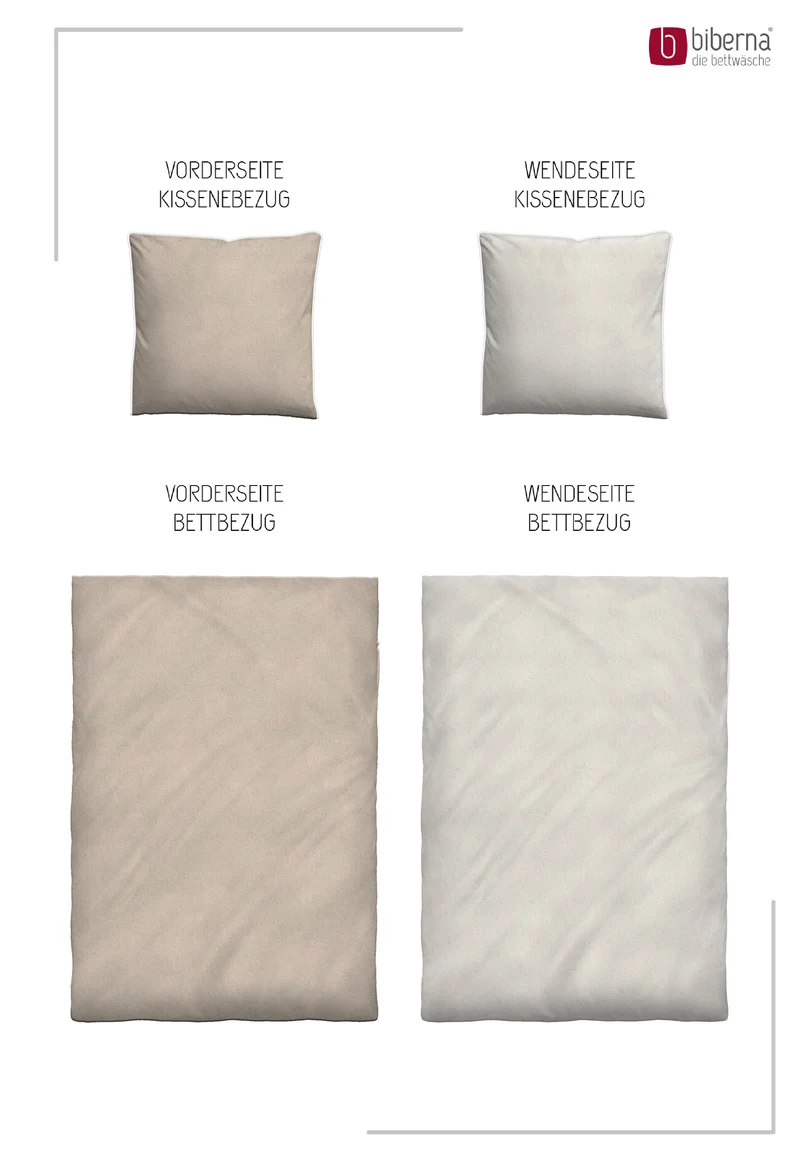 Melange Flanell Bettwäsche aus 100 % Baumwolle | Beidseitig angeraut, OEKO-TEX zertifiziert, mit Reißverschluss und 60 °C waschbar