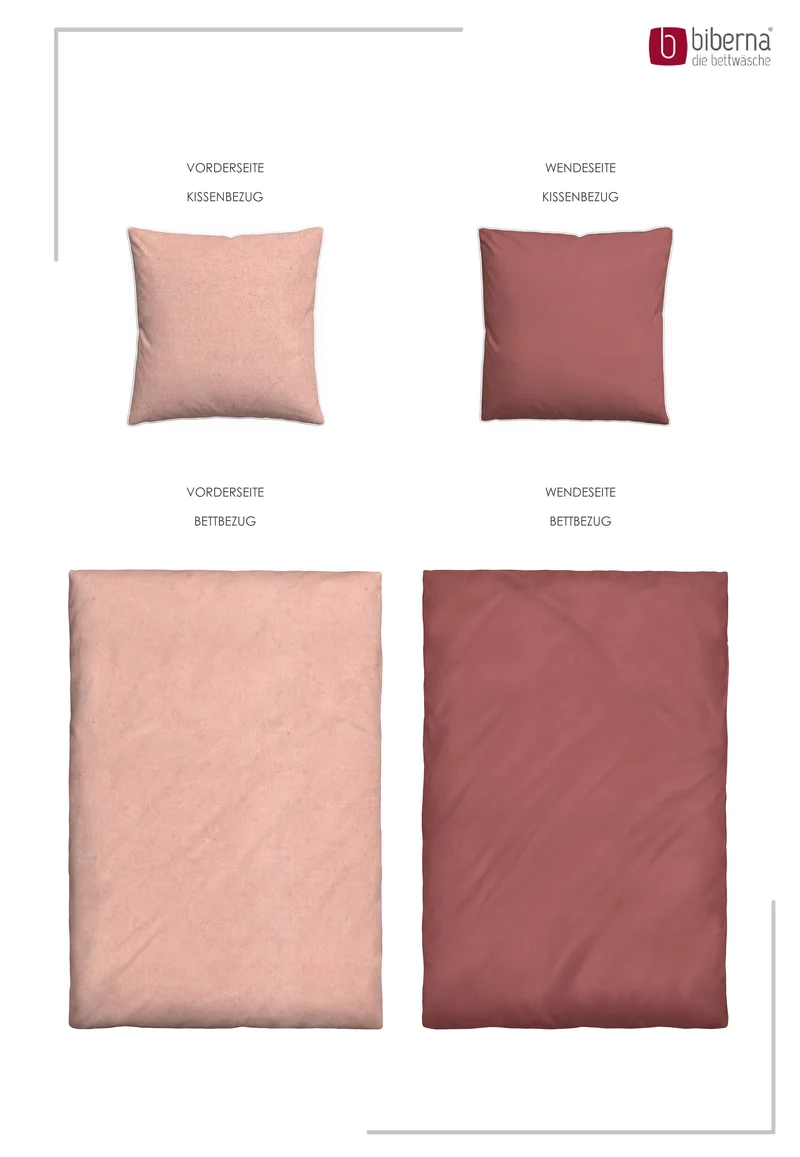 Melange Flanell Bettwäsche aus 100 % Baumwolle | Beidseitig angeraut, OEKO-TEX zertifiziert, mit Reißverschluss und 60 °C waschbar