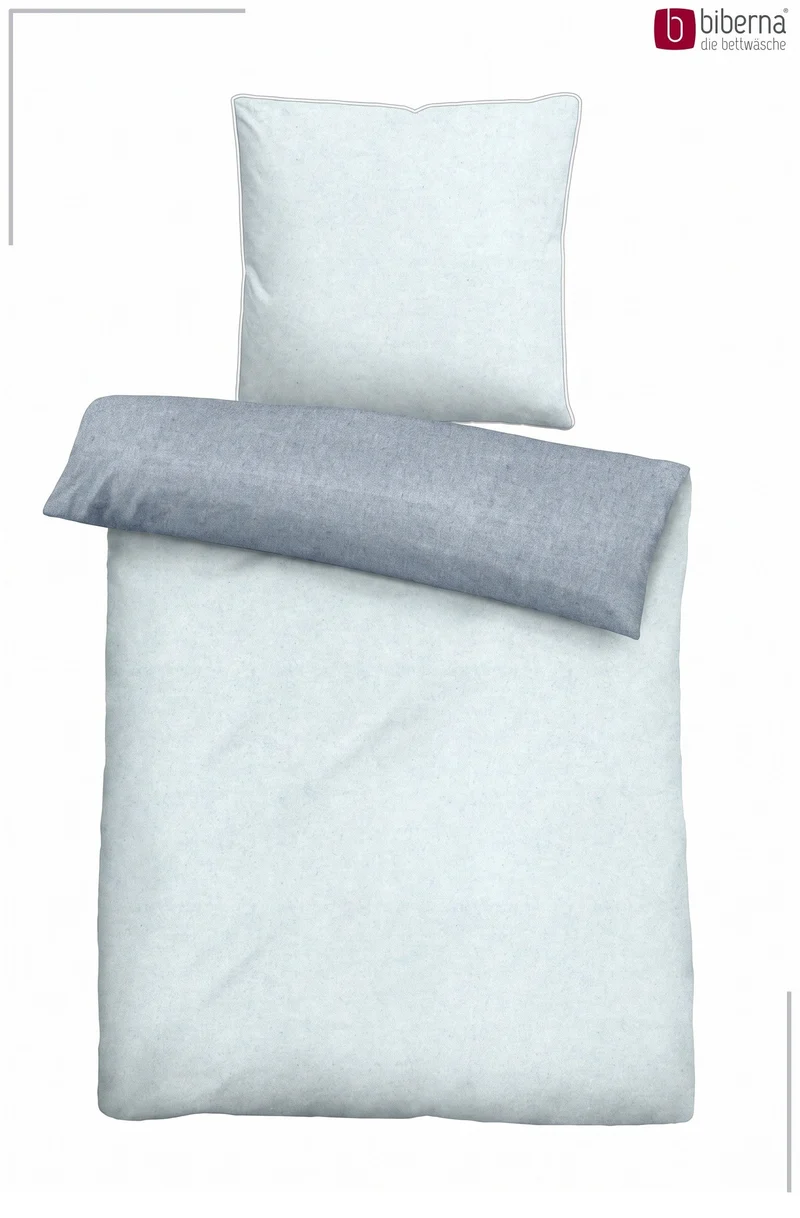 Melange Flanell Bettwäsche aus 100 % Baumwolle | Beidseitig angeraut, OEKO-TEX zertifiziert, mit Reißverschluss und 60 °C waschbar