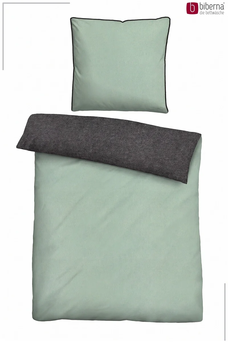 Melange Flanell Bettwäsche aus 100 % Baumwolle | Beidseitig angeraut, OEKO-TEX zertifiziert, mit Reißverschluss und 60 °C waschbar