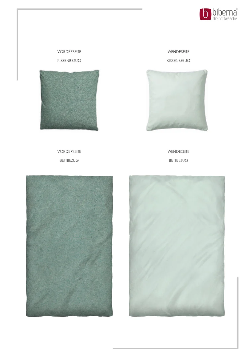 Melange Flanell Bettwäsche aus 100 % Baumwolle | Beidseitig angeraut, OEKO-TEX zertifiziert, mit Reißverschluss und 60 °C waschbar