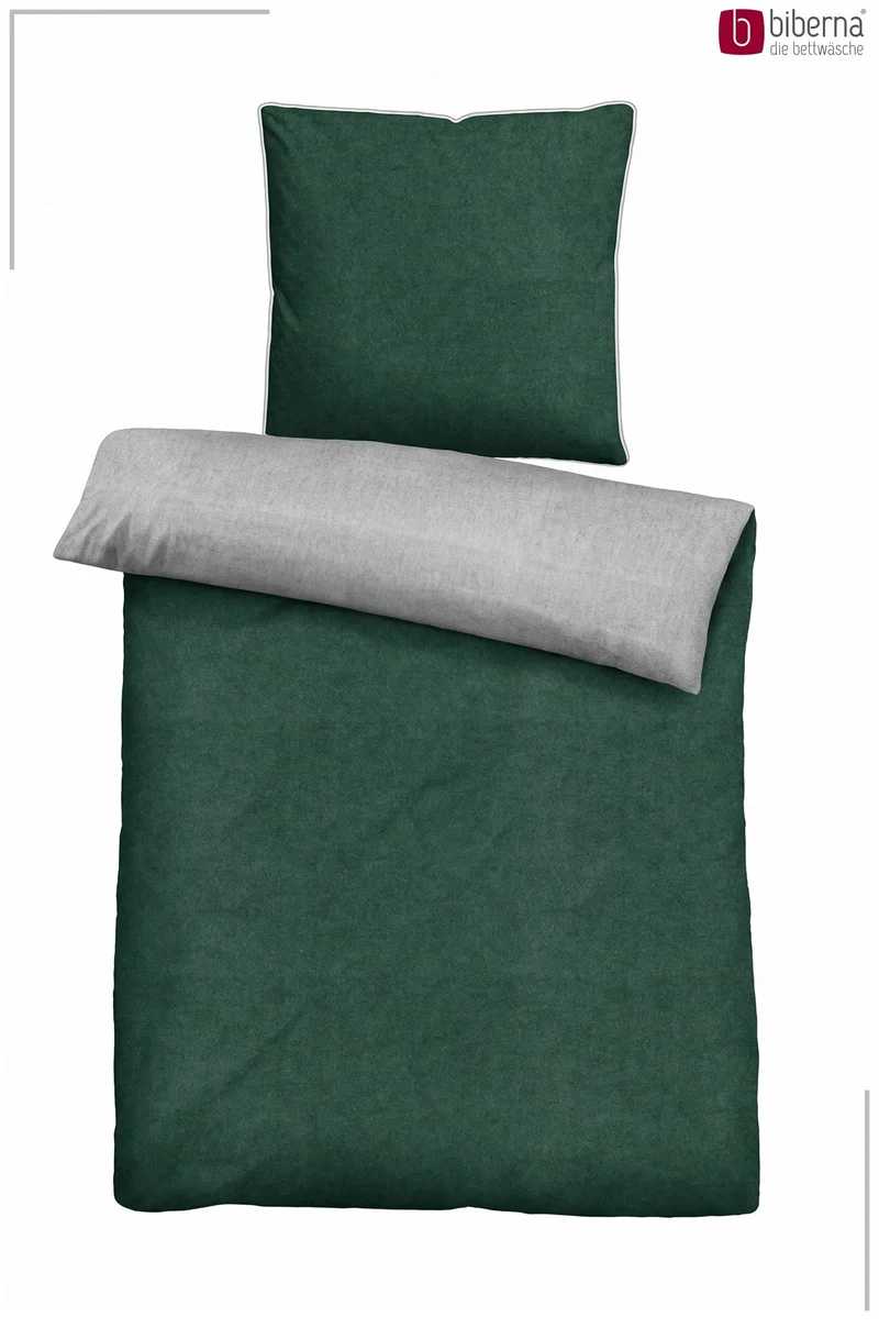 Melange Flanell Bettwäsche aus 100 % Baumwolle | Beidseitig angeraut, OEKO-TEX zertifiziert, mit Reißverschluss und 60 °C waschbar