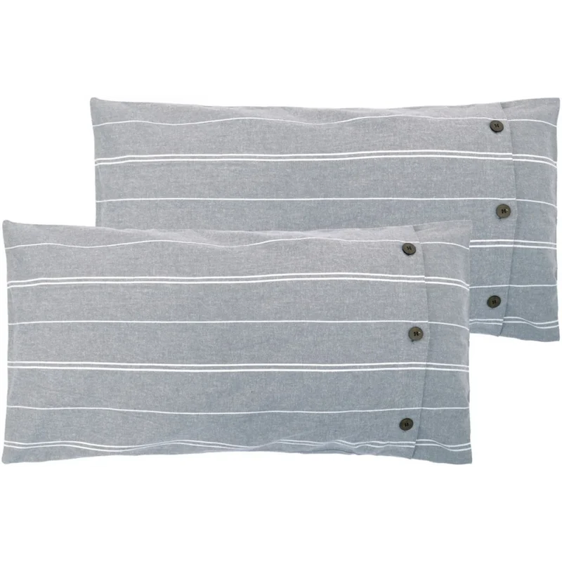 Bio Flanell Bettwäsche Streifen Kissenbezug 2er-Pack