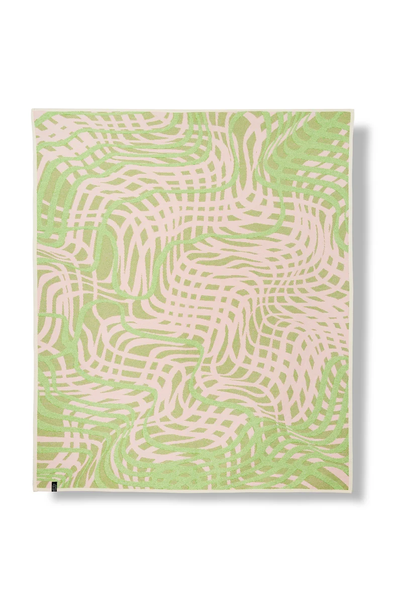 Cotton Blanket “Simple Distortion” in Green by Francesca Franceschi