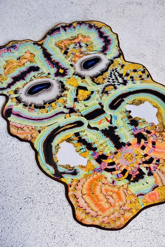 "BAUBAU Fossil psychic" Recycled Artist Rug by Kerstin Brätsch - Col Acid