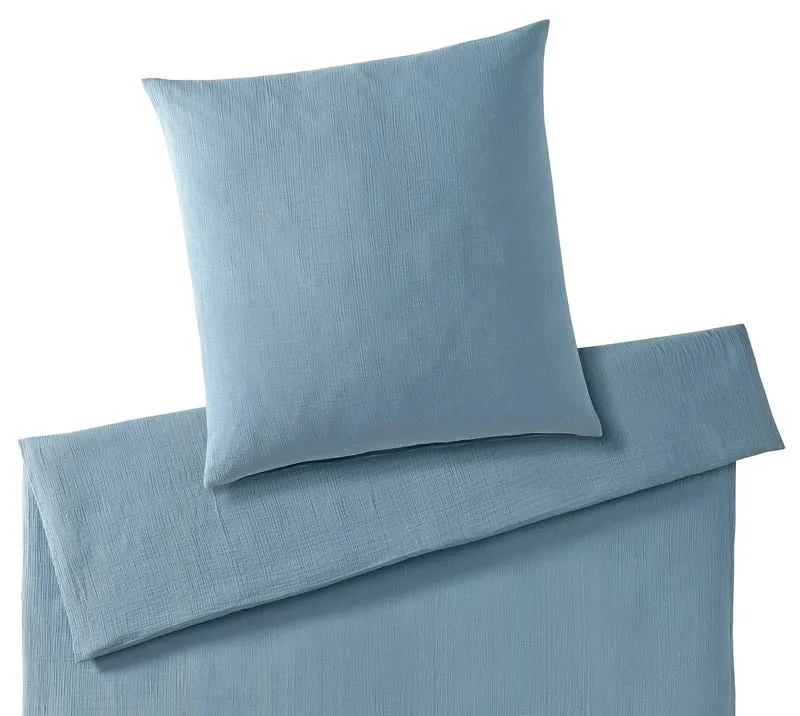 Mousselin Bettwäsche "Smooth Smokey Blue"