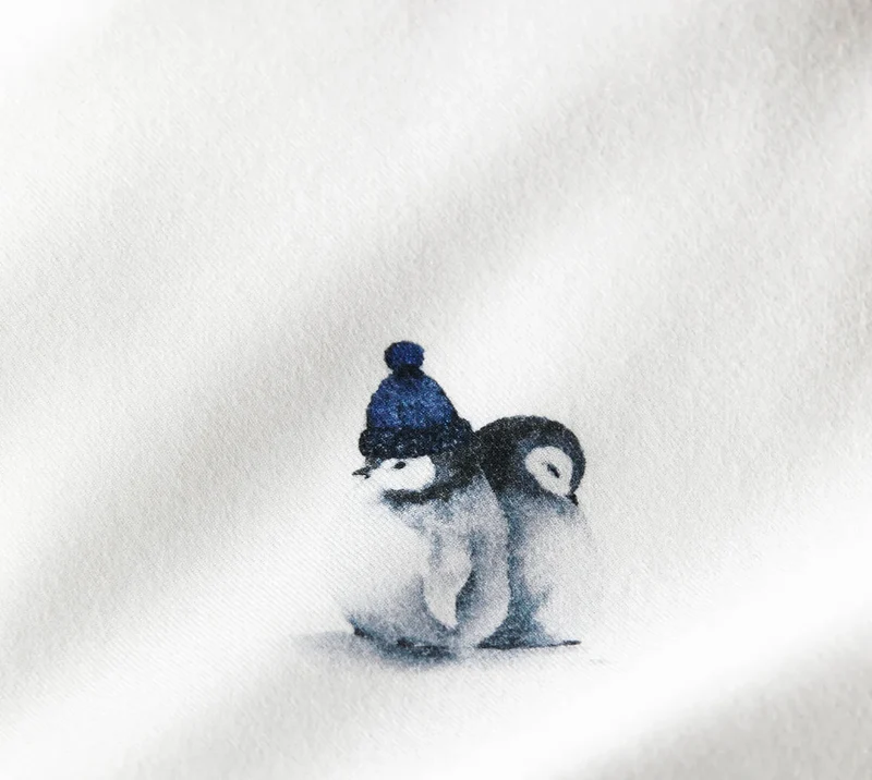 Kinder Fein Flanell Bettwäsche "Pinguin Party"
