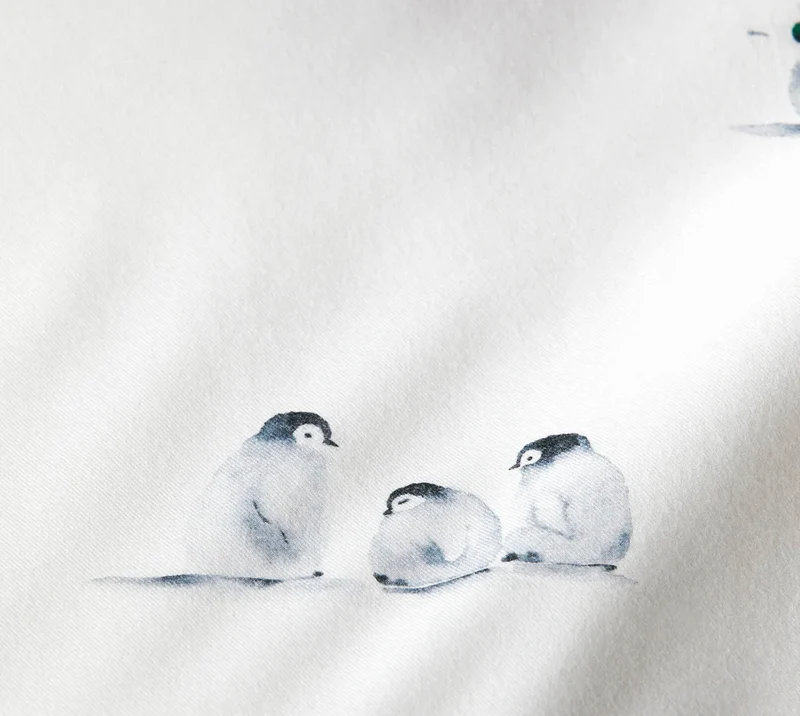 Kinder Fein Flanell Bettwäsche "Pinguin Party"