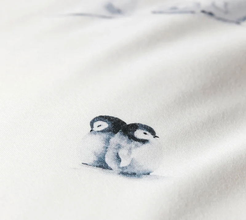 Kinder Fein Flanell Bettwäsche "Pinguin Party"