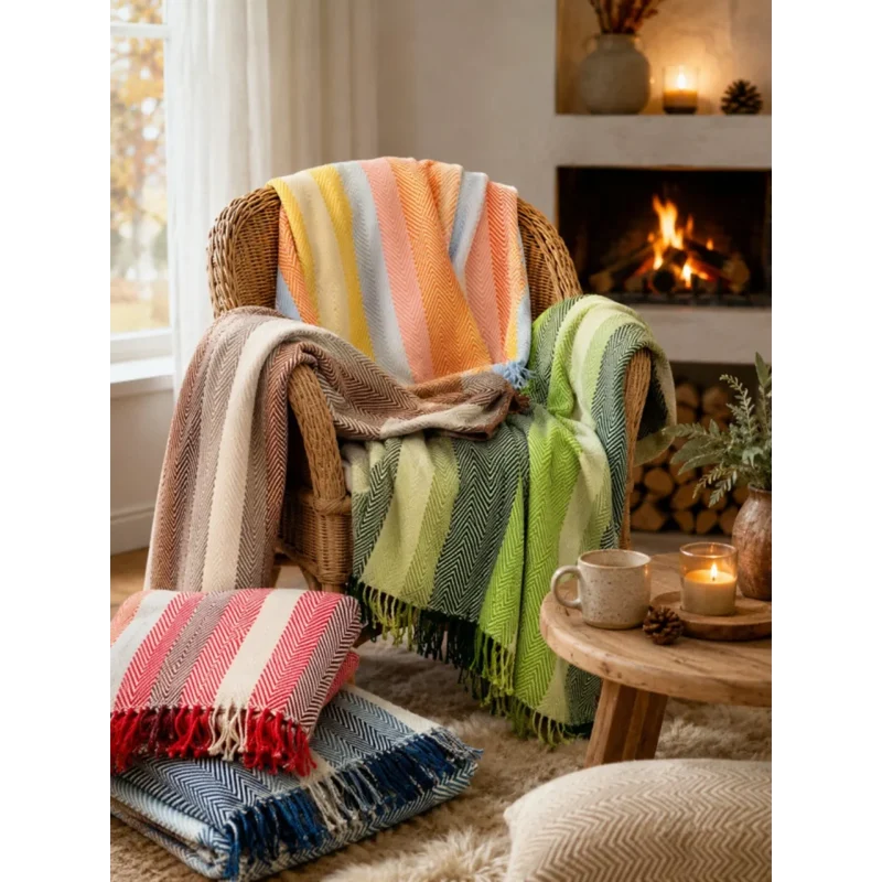 Decke mit Fischgrät-Muster