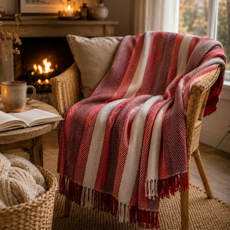 Decke mit Fischgrät-Muster