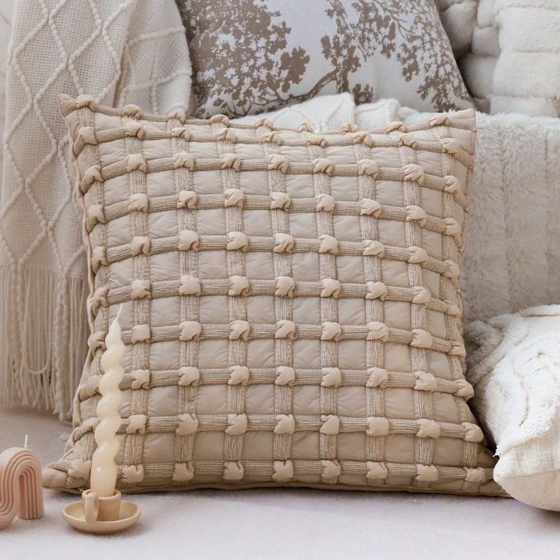Teddyfell Kuschelkissen mit weicher Füllung | Flauschiges Wohnkissen mit strukturierter Oberfläche für Sofa, Sessel und Schlafzimmer