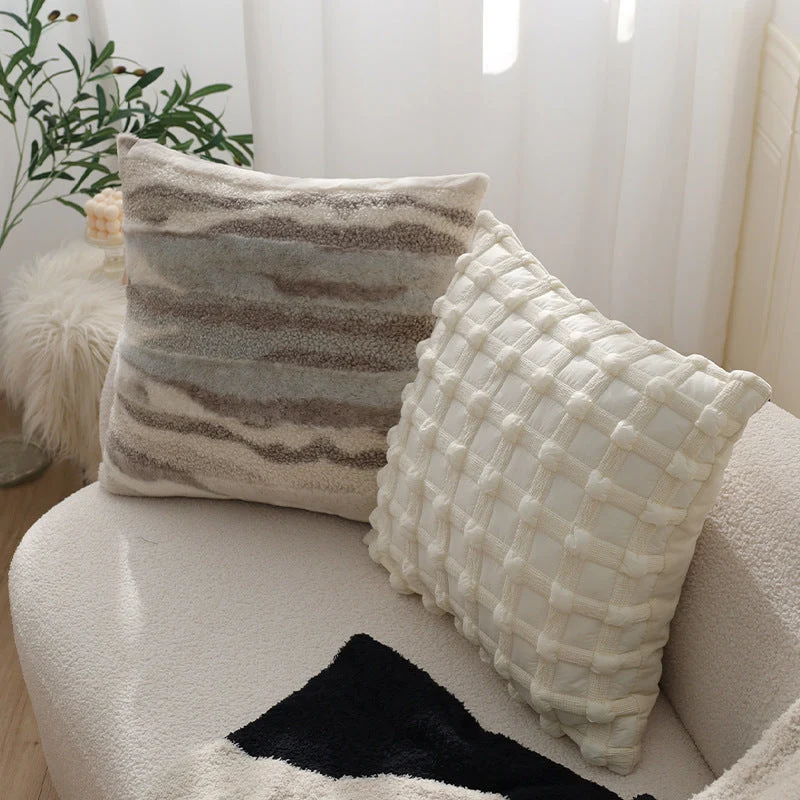 Teddyfell Kuschelkissen mit weicher Füllung | Flauschiges Wohnkissen mit strukturierter Oberfläche für Sofa, Sessel und Schlafzimmer