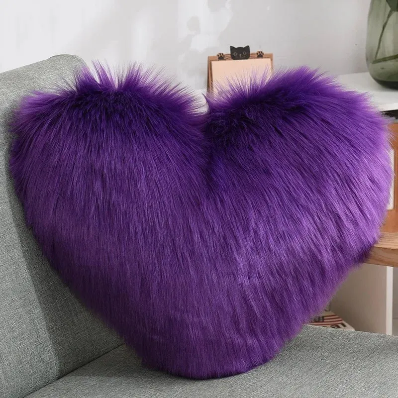 Herz Kissen flauschig 50 × 40 cm | Weiches Sofakissen aus Polyester in Herzform für Sofa, Bett und gemütliche Wohnakzente