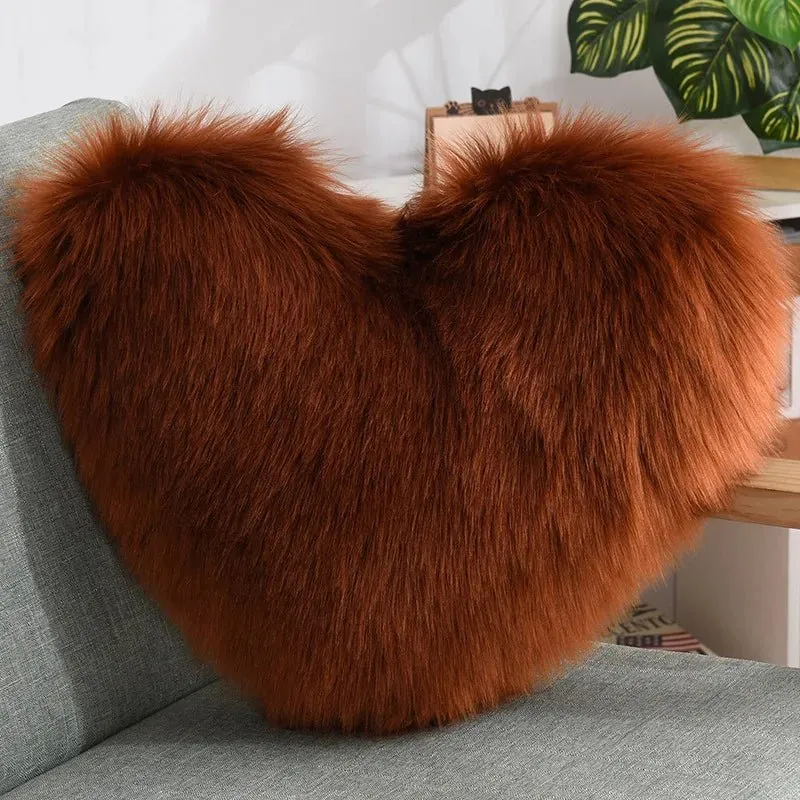 Herz Kissen flauschig 50 × 40 cm | Weiches Sofakissen aus Polyester in Herzform für Sofa, Bett und gemütliche Wohnakzente