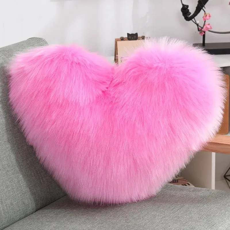 Herz Kissen flauschig 50 × 40 cm | Weiches Sofakissen aus Polyester in Herzform für Sofa, Bett und gemütliche Wohnakzente