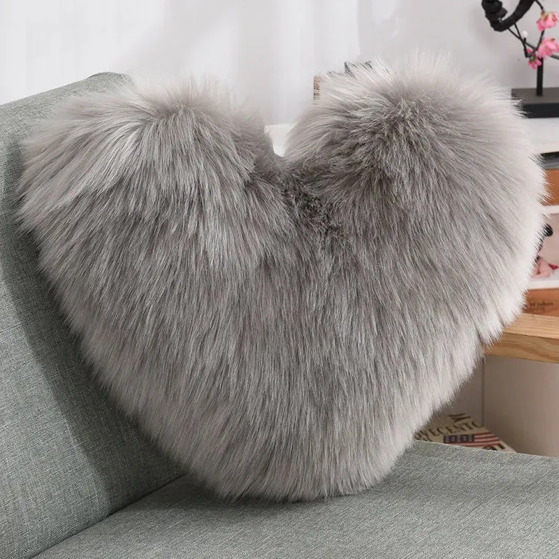 Herz Kissen flauschig 50 × 40 cm | Weiches Sofakissen aus Polyester in Herzform für Sofa, Bett und gemütliche Wohnakzente