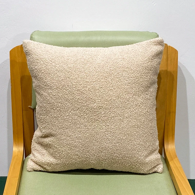Kuschelkissen mit Teddyfleece-Bezug | Weiches Dekokissen mit Polyesterfüllung und Reißverschluss für Sofa, Sessel und Bett