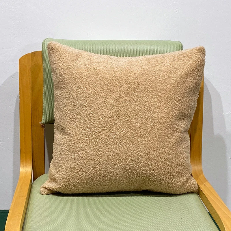 Kuschelkissen mit Teddyfleece-Bezug | Weiches Dekokissen mit Polyesterfüllung und Reißverschluss für Sofa, Sessel und Bett