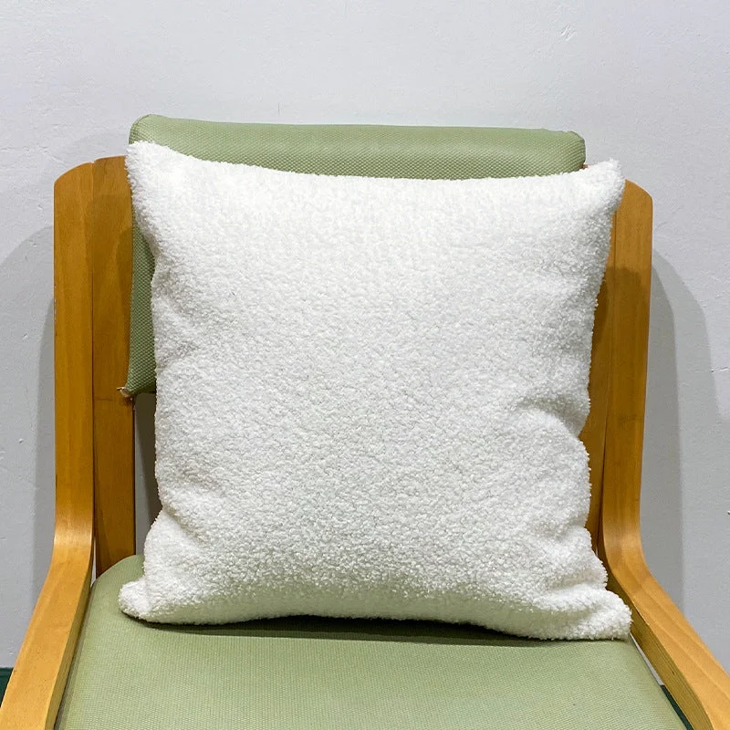 Kuschelkissen mit Teddyfleece-Bezug | Weiches Dekokissen mit Polyesterfüllung und Reißverschluss für Sofa, Sessel und Bett