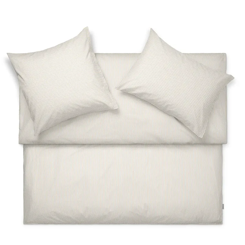 Frische Popeline Bettwäsche "Bari Stripe Beige"