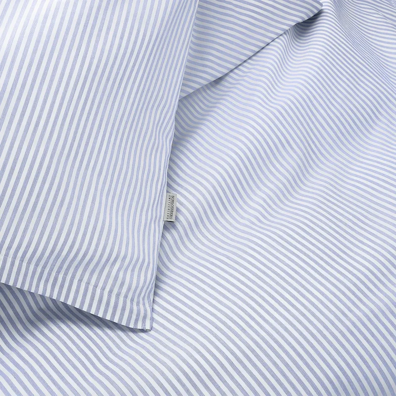 Frische Popeline Bettwäsche "Bari Stripe Bleu"
