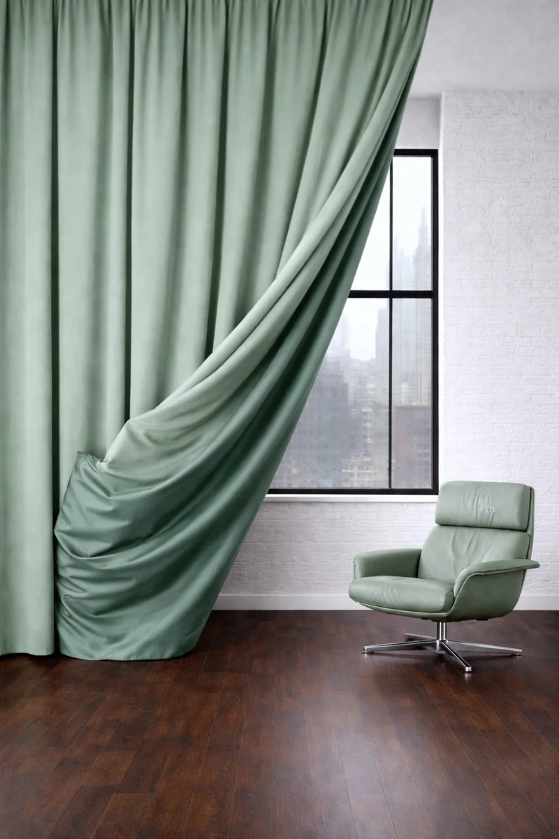 Blackout Curtains “Nightfall” in Sage Color