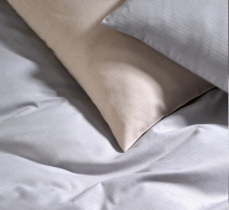 Bettwäsche aus Baumwoll Fein Flanell "Grau"
