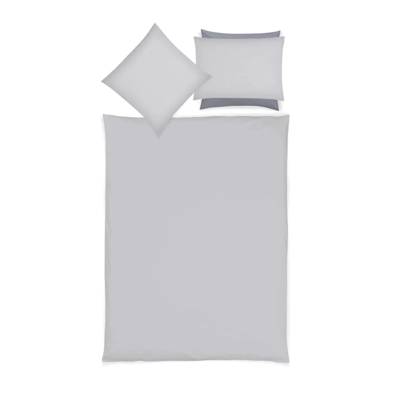 Bettwäsche aus Baumwoll Fein Flanell "Grau"