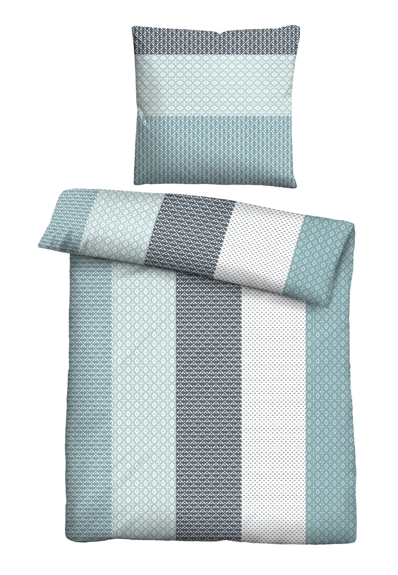 Nicki Bettwäsche Taubenblau | Samtig weiche Oberfläche und wärmendes Gefühl | 135×200 oder 155×220 cm mit Kissenbezug
