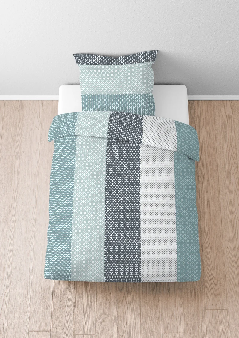 Nicki Bettwäsche Taubenblau | Samtig weiche Oberfläche und wärmendes Gefühl | 135×200 oder 155×220 cm mit Kissenbezug
