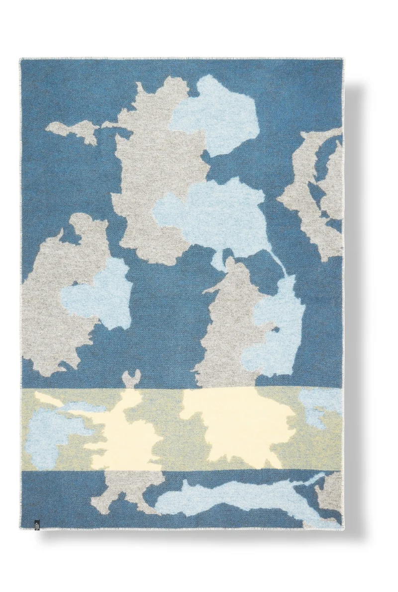 Wool Blanket “Blue Vision” by Elisa Saladin