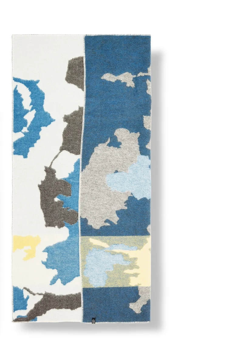Wool Blanket “Blue Vision” by Elisa Saladin