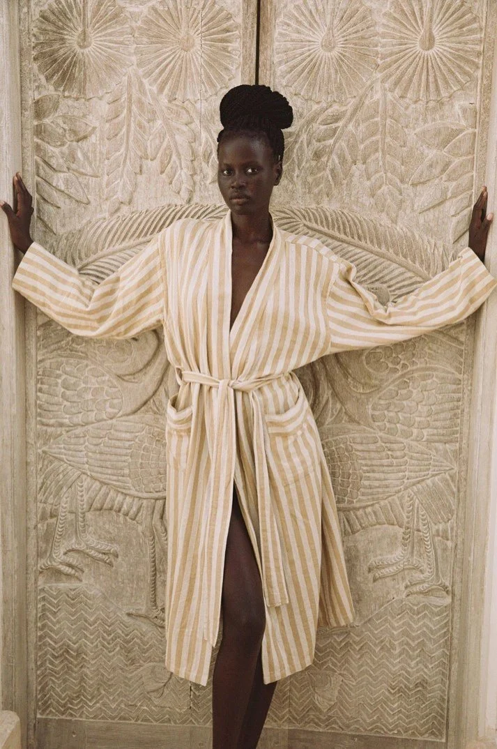 Kimono "Striped Mustard"