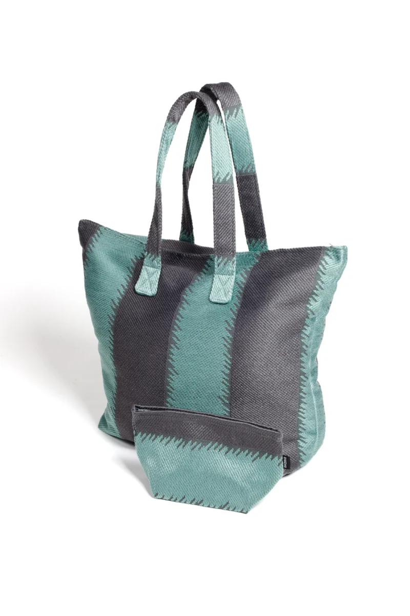Beach Bag One Love in Charcoal & Petrol