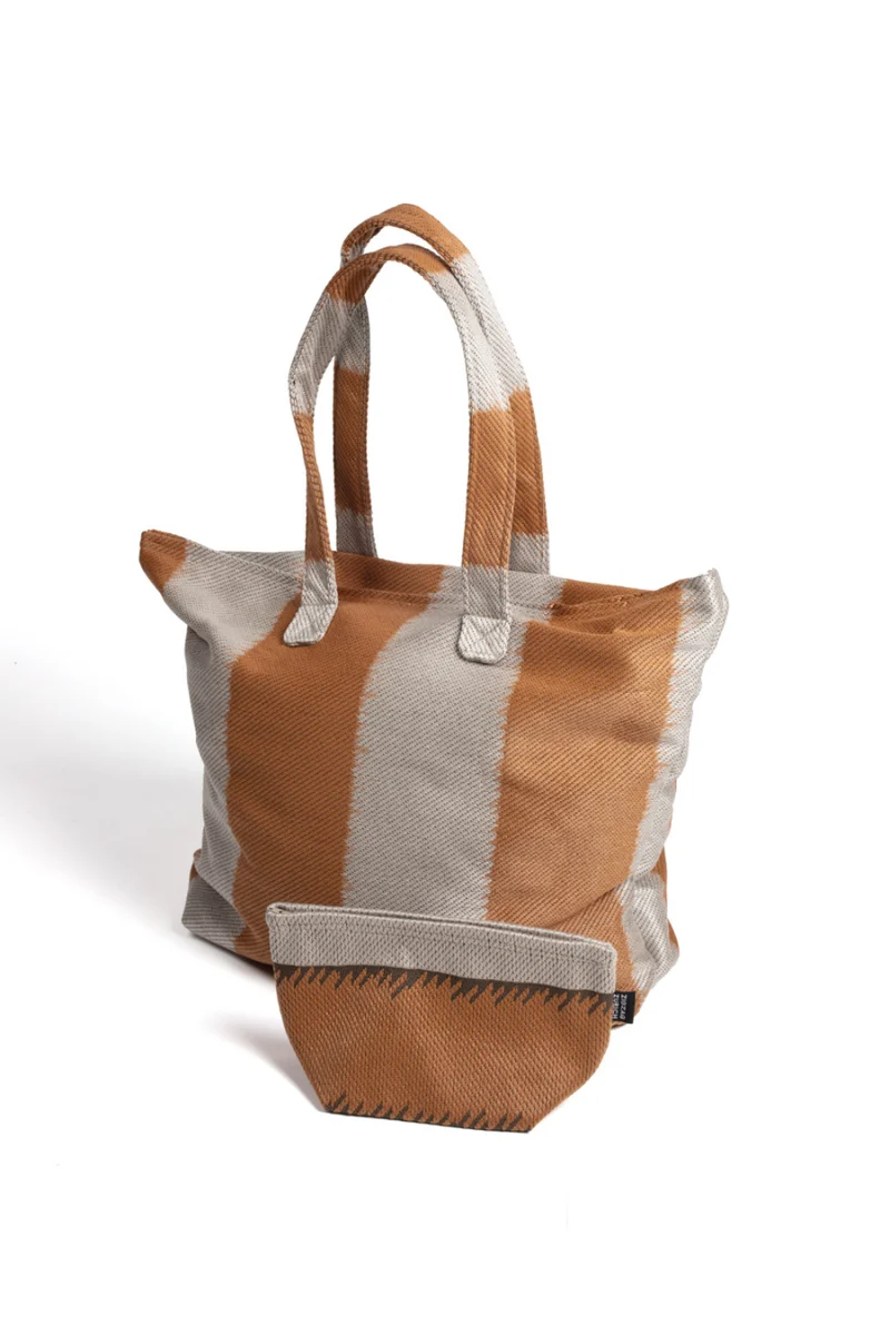 Beach Bag One Love in Taupe & Bronze
