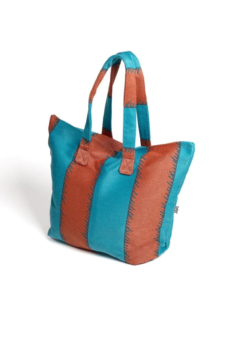 Beach Bag One Love in Petrol & Terracotta