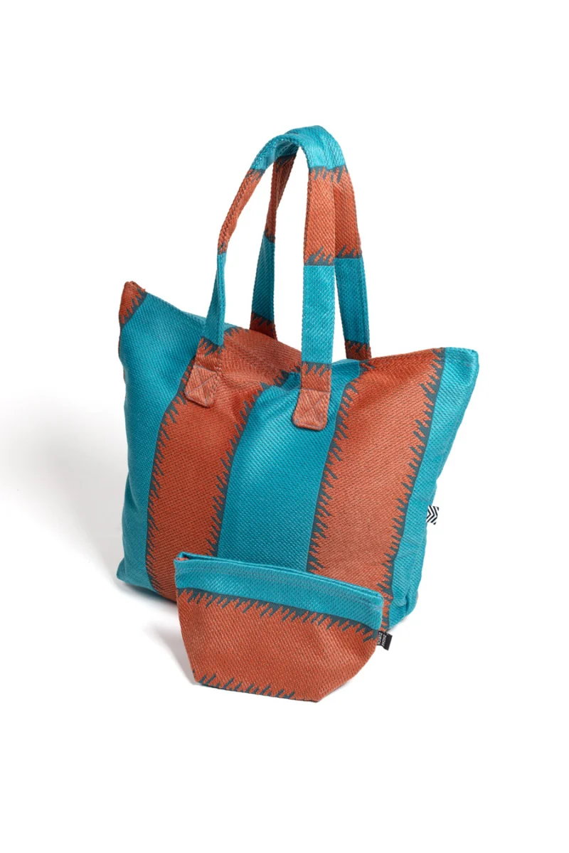 Beach Bag One Love in Petrol & Terracotta