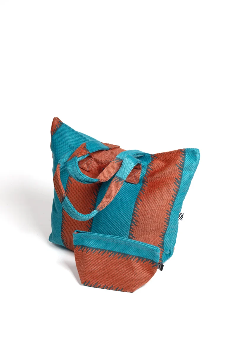 Beach Bag One Love in Petrol & Terracotta
