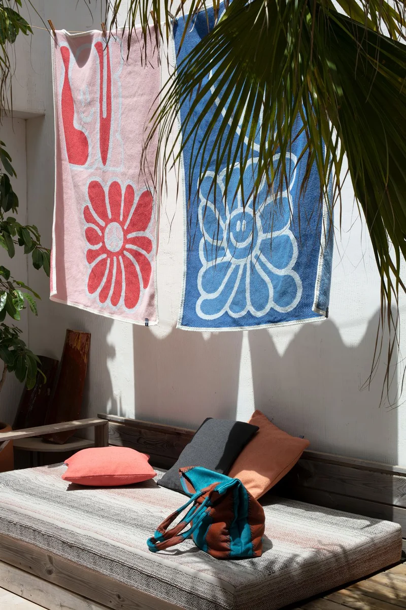 Beach Bag One Love in Petrol & Terracotta